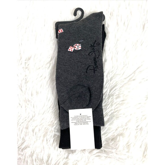 Panama Jack Novelty Socks Men's Martini Gambler 2 Pack Black Charcoal Shoe 8-12 - Picture 4 of 7